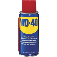 WD-40 - 3 oz Multi-Use Product - Liquid, Stop Squeaks, Removes & Protects, Loosens Rusted Parts, Free Sticky Mechanisms, Drives Out Moisture - Exact Industrial Supply