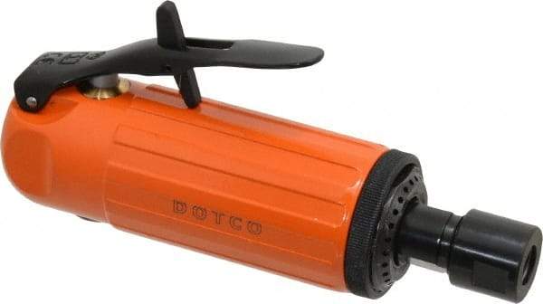 Dotco - 1/4" Collet, Straight Handle, Air Straight Die Grinder - 25,000 RPM, Front Exhaust, 30 CFM, 0.6 hp, 90 psi, 1/4" Inlet - Exact Industrial Supply