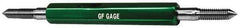 GF Gage - 3/8-16, Class 3B, Double End Plug Thread Go/No Go Gage - High Speed Steel, Size 2 Handle Included - Exact Industrial Supply