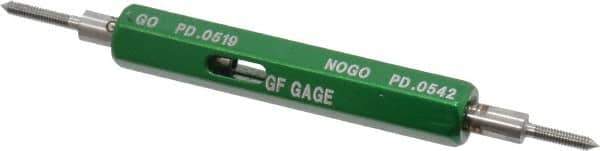 GF Gage - #0-80, Class 2B, Double End Plug Thread Go/No Go Gage - Hardened Tool Steel, Size 000 Handle Included - Exact Industrial Supply