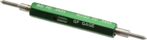 GF Gage - #1-64, Class 2B, Double End Plug Thread Go/No Go Gage - Hardened Tool Steel, Size 000 Handle Included - Exact Industrial Supply