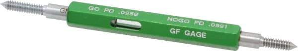 GF Gage - #4-40, Class 2B, Double End Plug Thread Go/No Go Gage - Hardened Tool Steel, Size 00 Handle Included - Exact Industrial Supply