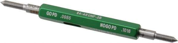 GF Gage - #4-48, Class 2B, Double End Plug Thread Go/No Go Gage - Hardened Tool Steel, Size 00 Handle Included - Exact Industrial Supply