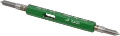 GF Gage - #6-40, Class 2B, Double End Plug Thread Go/No Go Gage - Hardened Tool Steel, Size 00 Handle Included - Exact Industrial Supply