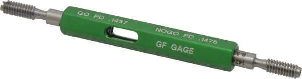GF Gage - #8-32, Class 2B, Double End Plug Thread Go/No Go Gage - Hardened Tool Steel, Size 0 Handle Included - Exact Industrial Supply