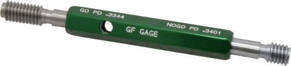 GF Gage - 3/8-16, Class 2B, Double End Plug Thread Go/No Go Gage - Hardened Tool Steel, Size 2 Handle Included - Exact Industrial Supply