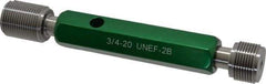 GF Gage - 3/4-20, Class 2B, Double End Plug Thread Go/No Go Gage - Hardened Tool Steel, Size 3 Handle Included - Exact Industrial Supply