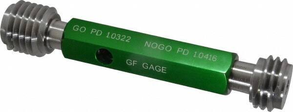 GF Gage - 1-1/8 - 7, Class 2B, Double End Plug Thread Go/No Go Gage - Hardened Tool Steel, Size 4 Handle Included - Exact Industrial Supply
