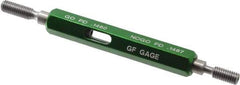 GF Gage - #8-36, Class 3B, Double End Plug Thread Go/No Go Gage - Hardened Tool Steel, Size 0 Handle Included - Exact Industrial Supply