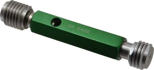 GF Gage - 1-8, Class 3B, Double End Plug Thread Go/No Go Gage - Hardened Tool Steel, Size 4 Handle Included - Exact Industrial Supply
