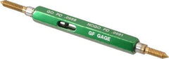 GF Gage - #4-40, Class 2B, Double End Plug Thread Go/No Go Gage - High Speed Steel, Size 00 Handle Included - Exact Industrial Supply