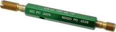 GF Gage - 3/8-24, Class 2B, Double End Plug Thread Go/No Go Gage - High Speed Steel, Size 2 Handle Included - Exact Industrial Supply