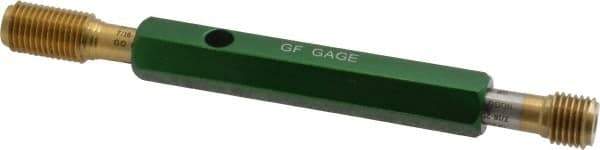 GF Gage - 7/16-20, Class 2B, Double End Plug Thread Go/No Go Gage - High Speed Steel, Size 2 Handle Included - Exact Industrial Supply