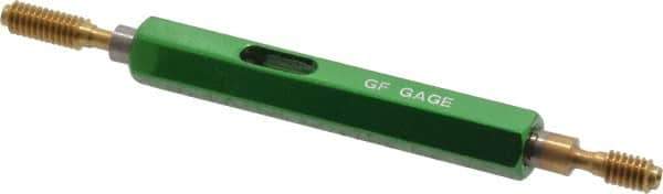 GF Gage - #8-32, Class 3B, Double End Plug Thread Go/No Go Gage - High Speed Steel, Size 0 Handle Included - Exact Industrial Supply