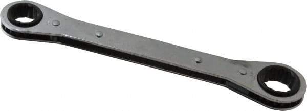 Proto - 5/8" x 3/4" 12 Point Ratcheting Box Wrench - Double End, 1-5/8" Head Diam x 1/2" Head Thickness, 8-1/8" OAL, Steel, Chrome Finish - Exact Industrial Supply