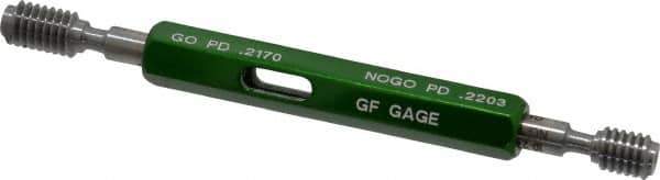 GF Gage - 10-24 Thread, Steel, Screw Thread Insert (STI) Class 2B, Plug Thread Insert Go/No Go Gage - Double End with Handle - Exact Industrial Supply
