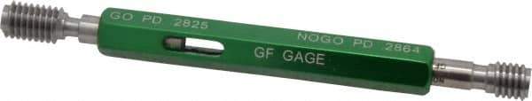 GF Gage - 1/4-20 Thread, Steel, Screw Thread Insert (STI) Class 2B, Plug Thread Insert Go/No Go Gage - Double End with Handle, Handle Size 1 - Exact Industrial Supply