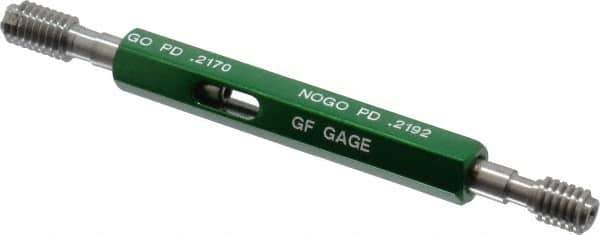GF Gage - 10-24 Thread, Steel, Screw Thread Insert (STI) Class 3B, Plug Thread Insert Go/No Go Gage - Double End with Handle - Exact Industrial Supply