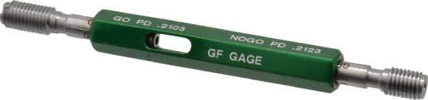 GF Gage - 10-32 Thread, Steel, Screw Thread Insert (STI) Class 3B, Plug Thread Insert Go/No Go Gage - Double End with Handle - Exact Industrial Supply