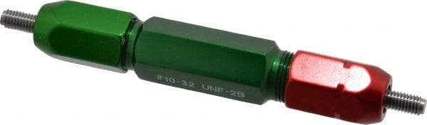 GF Gage - #10-32, Class 2B, Double End Plug Thread Go/No Go Gage - Steel, Size 3W Handle Included - Exact Industrial Supply