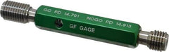 GF Gage - M16x2.00, Class 6H, Double End Plug Thread Go/No Go Gage - Hardened Tool Steel, Size 3 Handle Included - Exact Industrial Supply