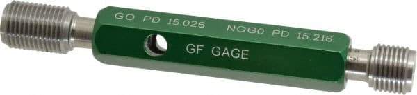 GF Gage - M16x1.50, Class 6H, Double End Plug Thread Go/No Go Gage - Hardened Tool Steel, Size 3 Handle Included - Exact Industrial Supply