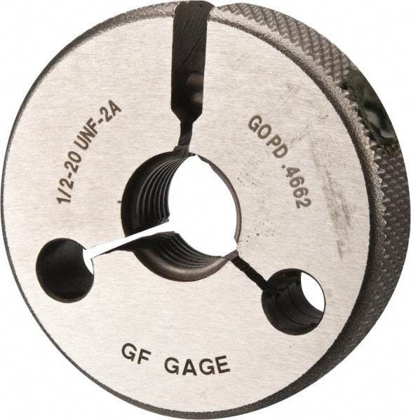 GF Gage - 1/2-20 Go Single Ring Thread Gage - Class 2A - Exact Industrial Supply