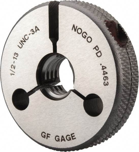 GF Gage - 1/2-13 No Go Single Ring Thread Gage - Class 3A - Exact Industrial Supply
