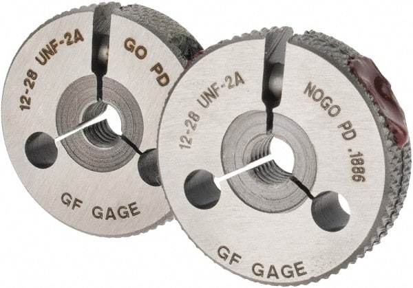 GF Gage - 12-28 Go/No Go Double Ring Thread Gage - Class 2A - Exact Industrial Supply