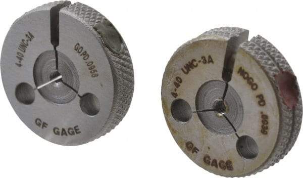 GF Gage - 4-40 Go/No Go Double Ring Thread Gage - Class 3A - Exact Industrial Supply