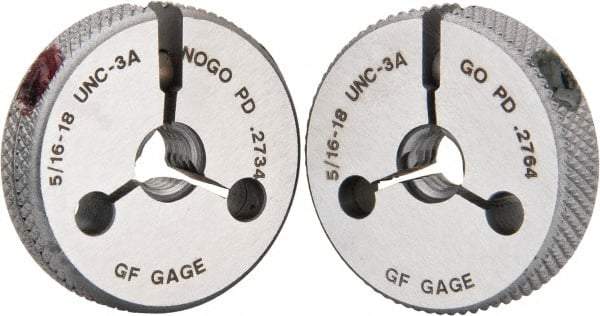 GF Gage - 5/16-18 Go/No Go Double Ring Thread Gage - Class 3A - Exact Industrial Supply