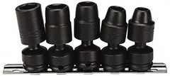 Proto - 5 Piece 3/8" Drive Impact Socket Set - 6 Points, 3/8" to 5/8" Range, Inch Measurement Standard - Exact Industrial Supply