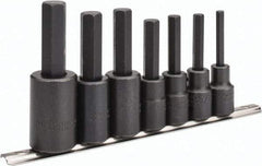 Proto - 7 Piece 1/2" Drive Inch Impact Hex Bit Socket Set - 1/4 to 5/8" Hex - Exact Industrial Supply