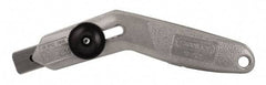 Stanley - Retractable Utility Knife - 2-1/4" Blade, Grey Handle, 3 Blades Included - Exact Industrial Supply
