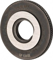 GF Gage - 1/4-18 Thread, Class L1, Ring Pipe Thread Gage - NPT Thread - Exact Industrial Supply
