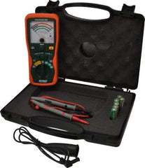 Extech - Analog Display, 400 Megohm Electrical Insulation Resistance Tester & Megohmmeter - 1,000 VDC Max Test Voltage, Powered by 1.5V AA Battery - Exact Industrial Supply