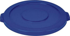 PRO-SOURCE - Round Lid for Use with 20 Gal Round Trash Cans - Blue, Polyethylene, For Brute Trash Cans - Exact Industrial Supply