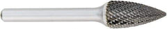 OSG - 3/4" Cut Diam, 1/4" Shank Diam, Tree Head Burr - Carbide, Point End, 1-1/2" LOC, 2" OAL - Exact Industrial Supply