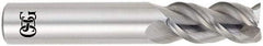 OSG - 1", 1-1/2" LOC, 1" Shank Diam, 4" OAL, 3 Flute, Solid Carbide Square End Mill - Single End, Uncoated, Spiral Flute, 45° Helix, Centercutting, Right Hand Cut, Right Hand Flute, Series 445 - Exact Industrial Supply