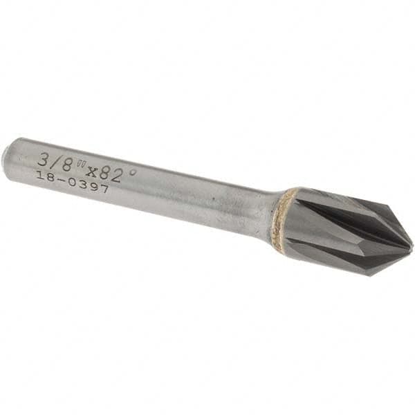 OSG - 3/8" Head Diam, 1/4" Shank Diam, Multi Flute 82° Solid Carbide Countersink - Exact Industrial Supply