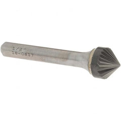 OSG - 1/2" Head Diam, 1/4" Shank Diam, 24 Flute 90° Solid Carbide Countersink - Exact Industrial Supply