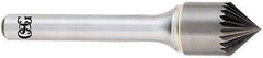 OSG - 3/8" Head Diam, 1/4" Shank Diam, 20 Flute 90° Solid Carbide Countersink - Bright Finish, Single End, Straight Shank, Right Hand Cut - Exact Industrial Supply