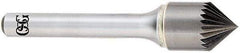 OSG - 3/4" Head Diam, 3/8" Shank Diam, 36 Flute 60° Solid Carbide Countersink - Bright Finish, Single End, Straight Shank, Right Hand Cut - Exact Industrial Supply
