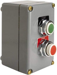 Square D - 2 Operator, Pushbutton Control Station - Start-Stop (Legend), Maintained Switch, NO/NC Contact, NEMA 1, 13, 3, 4 - Exact Industrial Supply