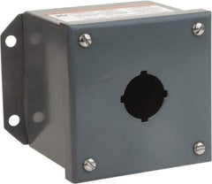 Square D - 1 Hole, 30mm Hole Diameter, Steel Pushbutton Switch Enclosure - 5-1/4 Inch High x 4.17 Inch Wide x 3.62 Inch Deep, 1, 3, 13 NEMA Rated - Exact Industrial Supply