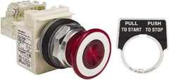 Square D - 30mm Mount Hole, Pushbutton Switch Only - Red Pushbutton, Maintained (MA) - Exact Industrial Supply