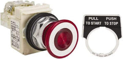 Square D - 30mm Mount Hole, Pushbutton Switch - Red Pushbutton, Maintained (MA) - Exact Industrial Supply