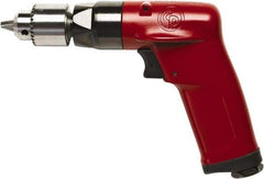 Chicago Pneumatic - 1/4" Keyed Chuck - Pistol Grip Handle, 2,400 RPM, 2.25 LPS, 4.75 CFM, 0.5 hp, 90 psi - Exact Industrial Supply