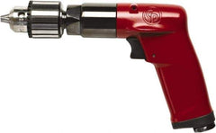 Chicago Pneumatic - 3/8" Keyed Chuck - Pistol Grip Handle, 500 RPM, 2.25 LPS, 4.75 CFM, 0.5 hp, 90 psi - Exact Industrial Supply