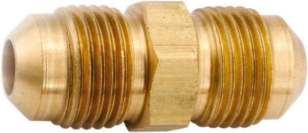 ANDERSON METALS - 5/8" Tube OD, 45° Lead Free Brass Flared Tube Union - Flare x Flare Ends - Exact Industrial Supply